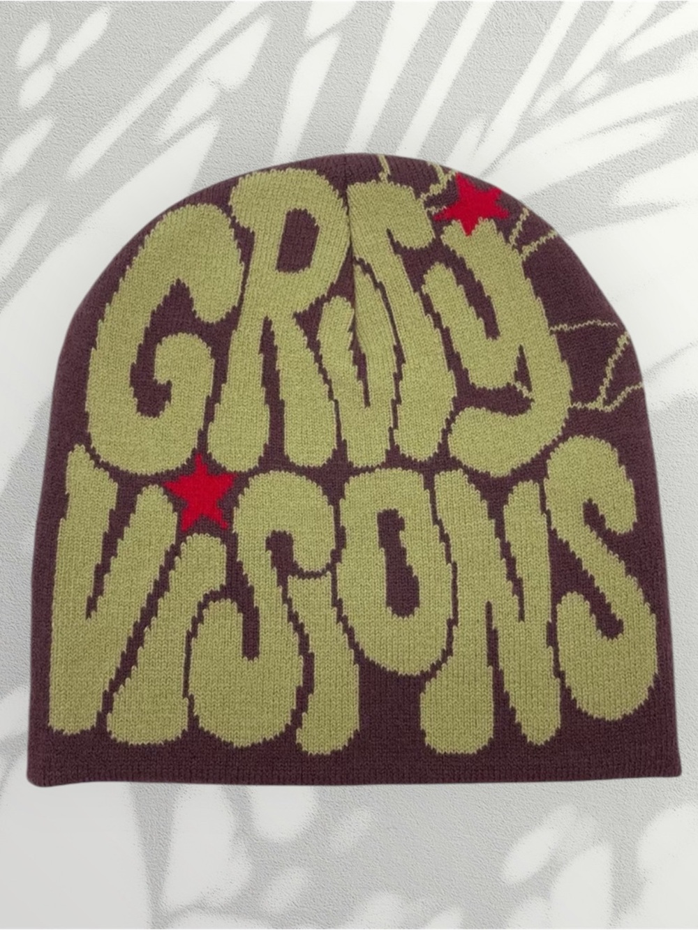 🤎 Y2K Spider Web & Graffiti Knit Beanie 🤎